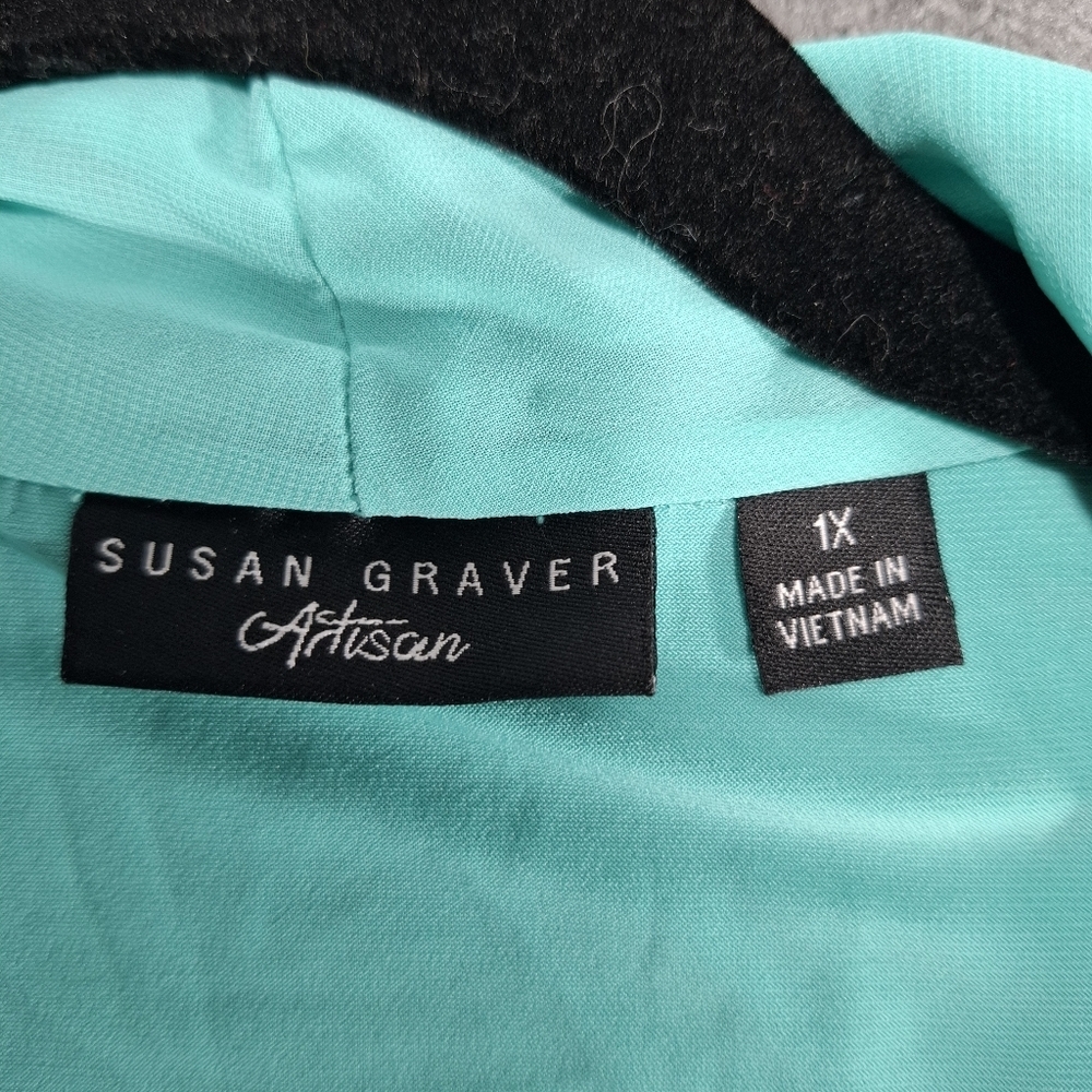 Susan Graver Artisan Women's Long Sleeve stretch knit Open Front Cardigan sz 1X - Picture 12 of 12